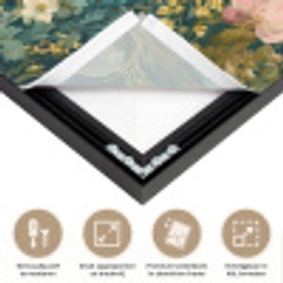 Wilde bloemen - Botanisch - Patroon - Roze - Romantisch Textielframe zwart klein 947 -USP_feed_closeupNL