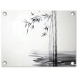 Bamboestammen - Water - Minimalistisch - Wit tuinposter los doek klein -3d