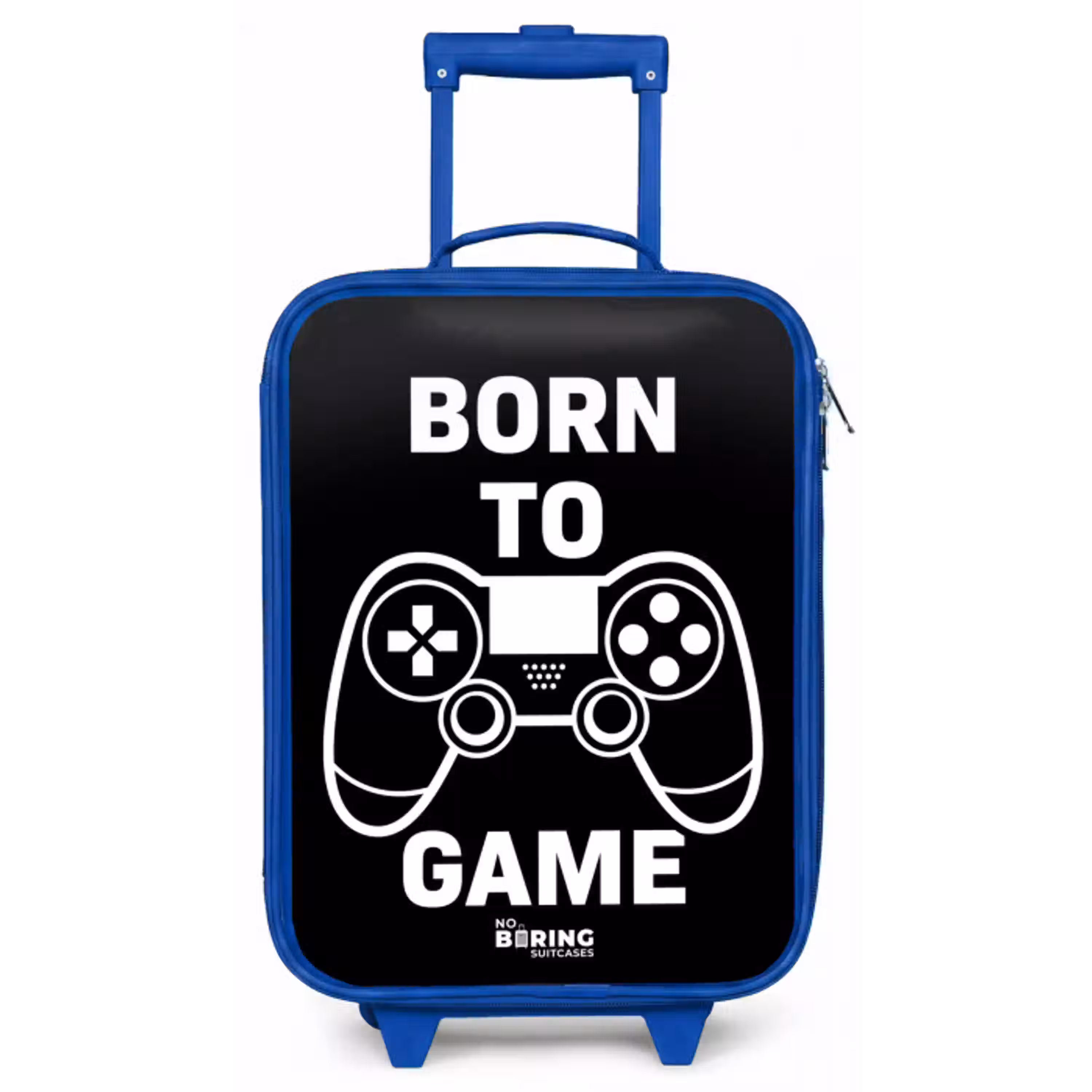 Qoute met controller in zwart wit Kinderkoffer - Blauw klein -zz3dotto