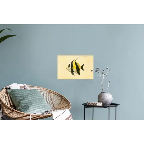 Vis - Sierlijk - Rugvin - Geel Muursticker klein -plant
