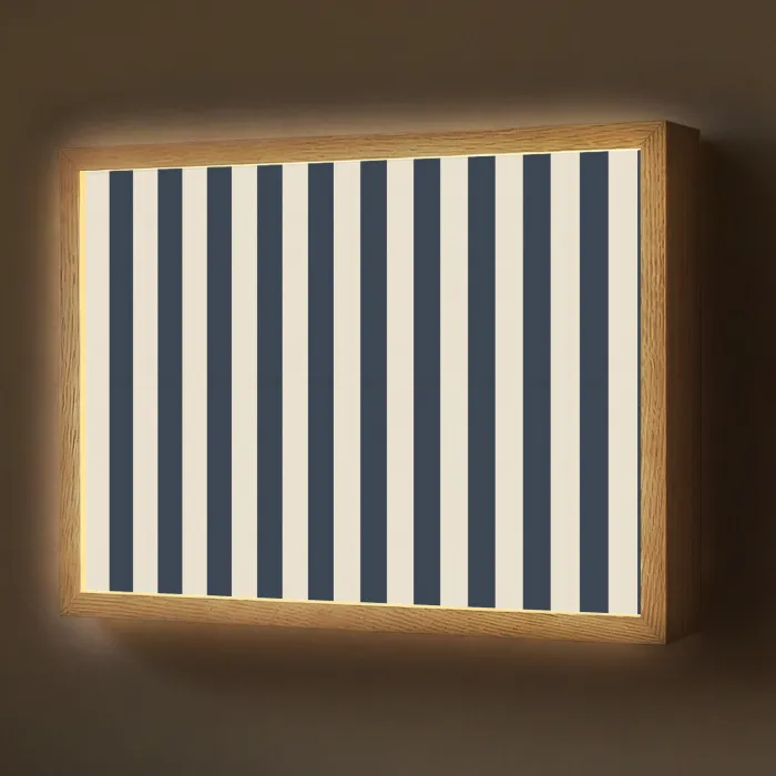 Verticale strepen - Blauw - Crème Light Box met batterij (Wandlamp) middel 907 -z3d_website