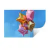 Ballonnen - Goud - Stervorm - Roze Muursticker klein -3d