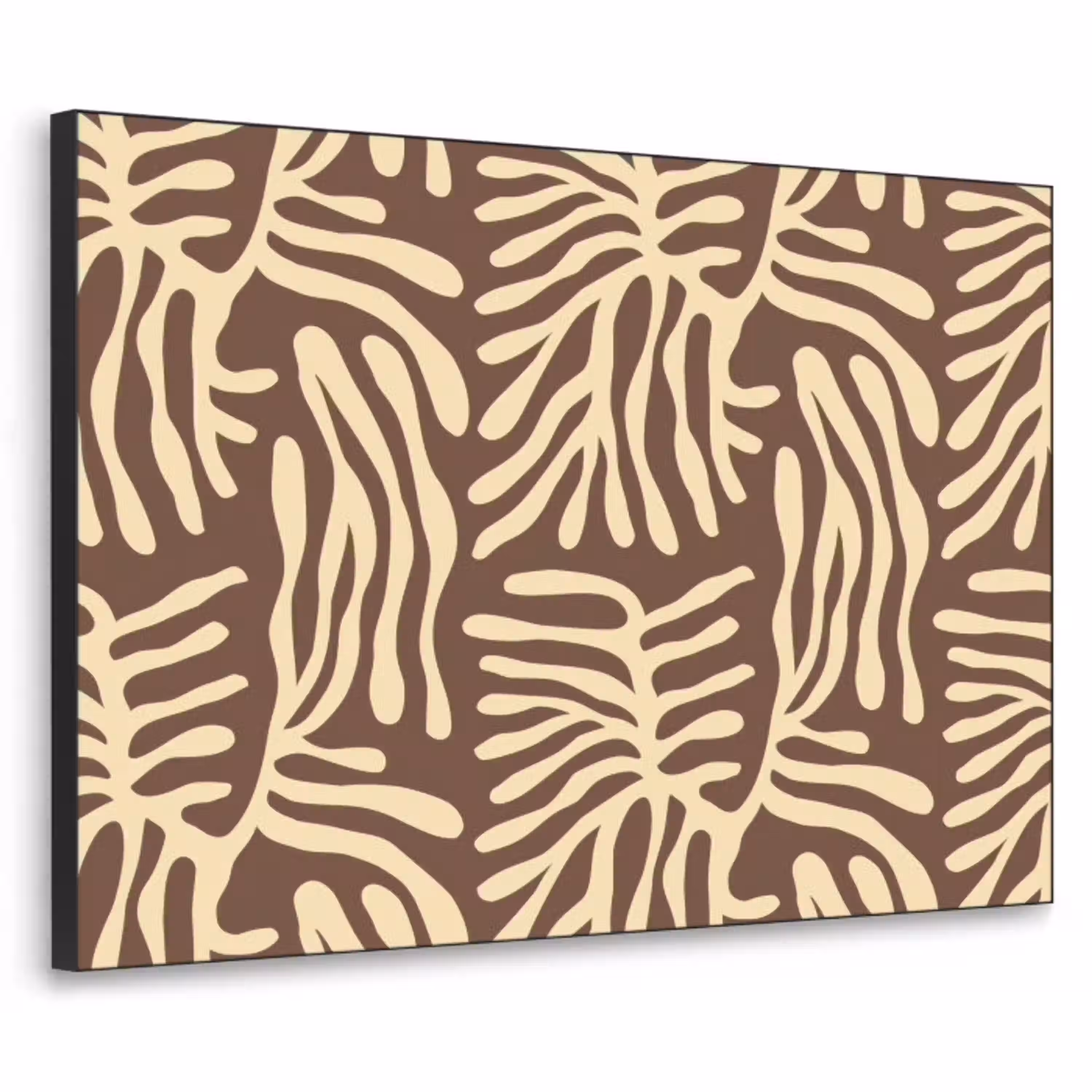 Bruin - Koraal - Expressief - Patroon Textielframe zwart klein 947 -3d