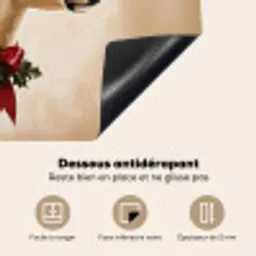 Gewei - Kerst - Rendier - Rood Inductie beschermer vinyl 3mm middel -usfeer4_FR