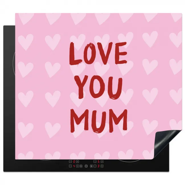 Induction hob protector - Love - Quote - Mother - Red