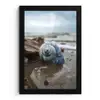 Schelp - Strand - Blauw - Zee fotolijst zwart zonder passe partout klein -3d