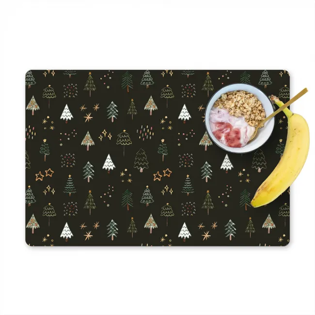 Kerstbomen - Kerst - Patroon - Sterren - Kerstmis Placemat vinyl groot -zzzproduct_Kitchenyeah-website