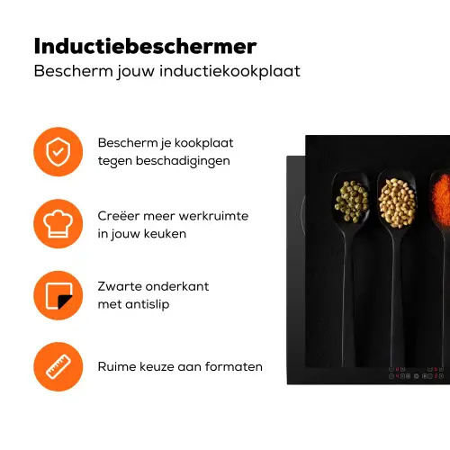 Kleurrijk Kruiden Kwartet Inductie beschermer vinyl 3mm klein -zzzzzzz-td-ups