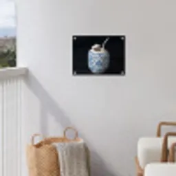 Kokosnoot - Eten - Delfts blauw - Drinken tuinposter los doek klein -sfeer8