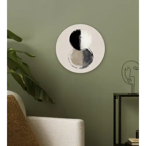 Cirkels - Strepen - Minimalistisch - Zwart Wandcirkel kunststof plaat 5mm dik klein -sfeer3