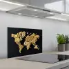 Wereldkaart - Pasta - Zwart keuken achterwand spatscherm klein -3d_schuin