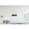 Grijs - Berg - Paarden textielposter latten blank klein -kinderkamer
