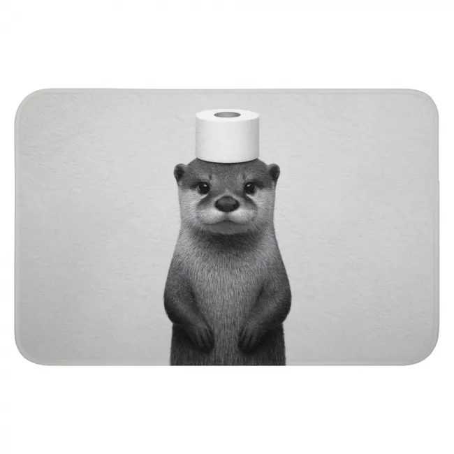 WC Mat - Otter - WC rol - Zwart - Wit