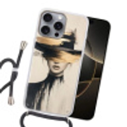 Vrouw - Hoed - Verf Hoesje iPhone 16 Pro Max met koord klein -sfeer1