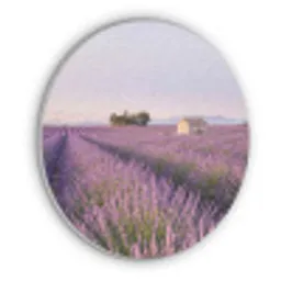 Lavendel - Landschap - Sereen - Paars Akoestische PET Vilt - Rond klein -3d