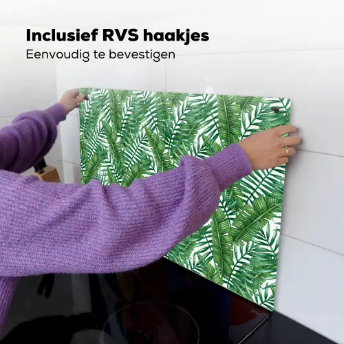 Tropisch - Palmbladeren - Groen Inductie beschemer met haakjes klein 777 -ky-ophangen-nl