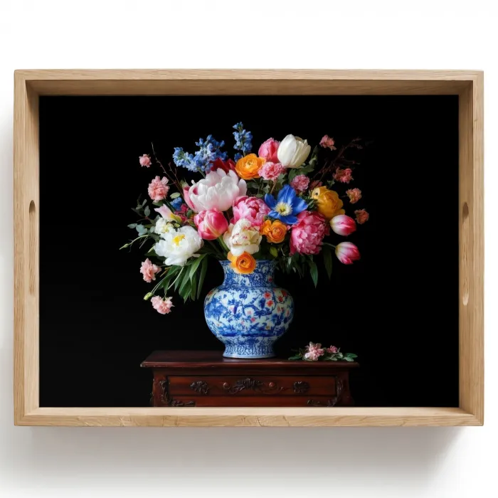 Rozen - Bloemen - Vaas - Boeket Dienblad Rechthoek middel -z3d_shopping