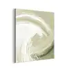 Abstract - Penseelstreken - Golven - Groen aluminium wit klein -3d