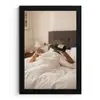 Champagne - Bed - Bubbels fotolijst zwart zonder passe partout klein -3d