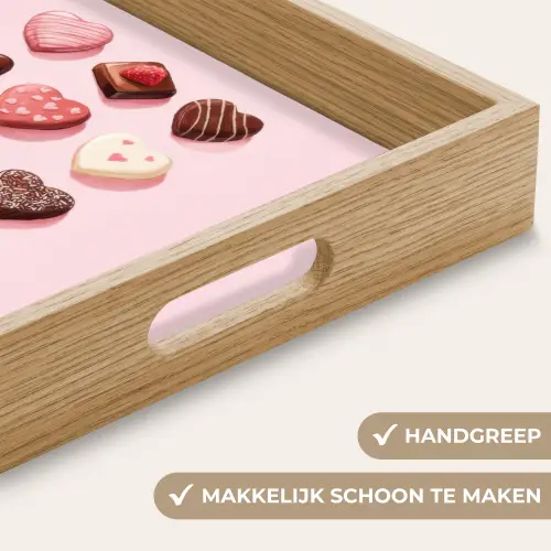 Chocolaatjes - Hartvormig - Liefste Dienblad Rechthoek middel -USP_HandgreepNL