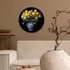 Quotes - Bloem - Tulp - Geel Wandcirkel kunststof plaat 5mm dik klein -sfeer1