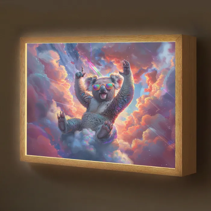 Koala - Dier - Zonnebril - Wolken Light Box met batterij (Wandlamp kind) middel -z3d_website