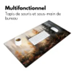 Bospad - Herfstbladeren - Natuur - Schilderachtig - Oranje Muismat XXL klein -zsfeer4_frans
