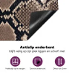 Slangenprint - Python - Bruin Inductie beschermer vinyl 3mm middel -zzzzzzz-cc-onderkant