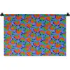 Aardbei - Rood - Blauw - Patroon Wandkleed katoen klein 269 -zz3d