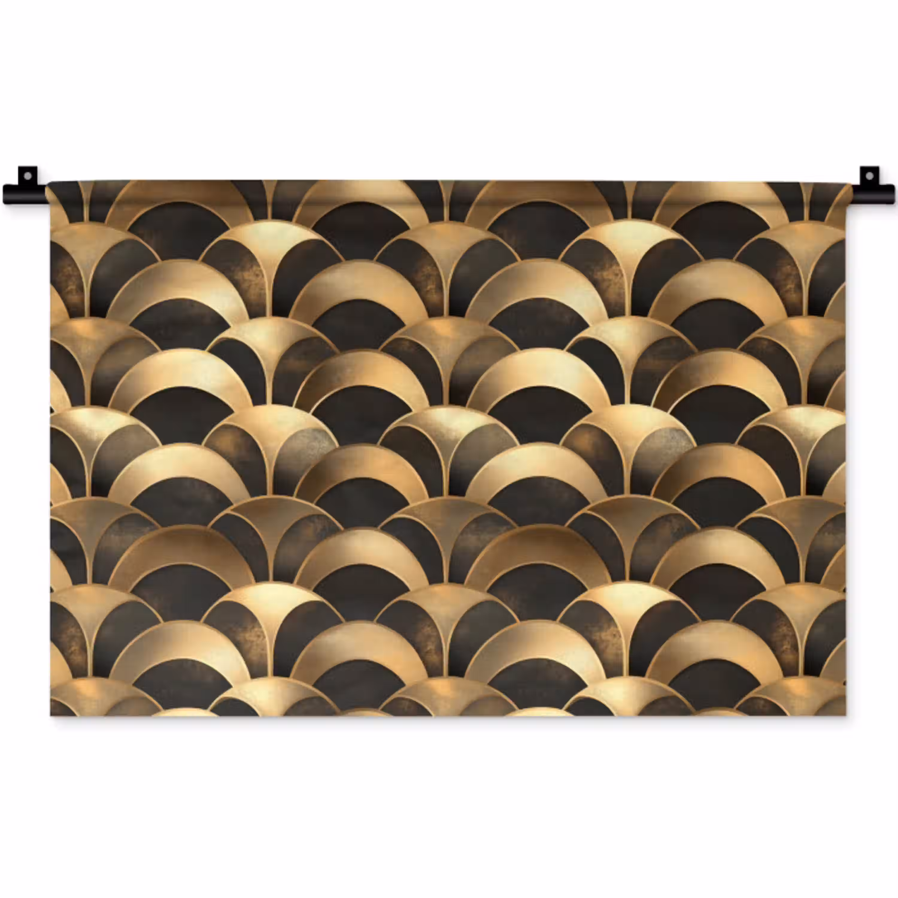 Schubben - Structuur - Goud Wandkleed katoen klein 269 -zz3d