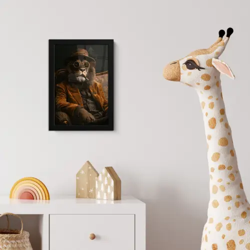 Bril - Leeuw - Bank - Hoed fotolijst zwart zonder passe partout klein -usfeer4_kinderkamer