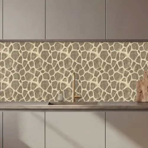 Giraf - Patroon - Beige - Bruin keuken achterwand 2 middel 871 zz_3dshopping