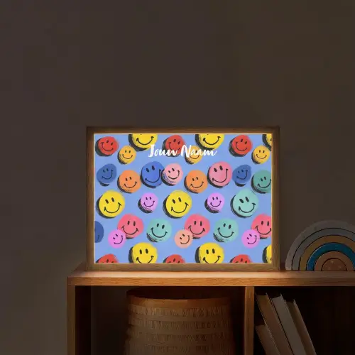 Smileys - Kleurrijk Light Box met batterij (Wandlamp kind) middel -sfeer1_kind