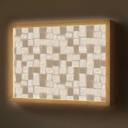 Blok - Patroon - Bruin Light Box met batterij (Wandlamp) middel 907 -z3d_website