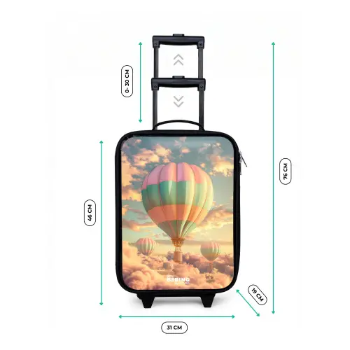 Pastel skyliner Kinderkoffer - Zwart klein -productfoto_formaten
