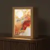 Marmer - Oranje - Goud - Modern - Abstract Light Box met kabel (Tafellamp) klein -z3d_website