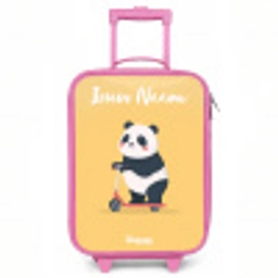 Panda - Step - Geel Kinderkoffer - Roze klein -3d