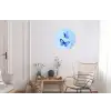 Vlinders - Sierlijk - Blauw Wandcirkel aluminium klein -woonkamer
