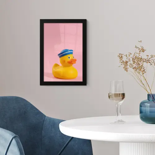 Matroos - Eend - Roze fotolijst zwart zonder passe partout klein -sfeer4
