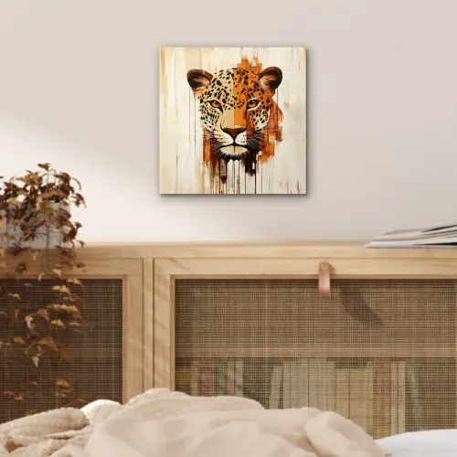 Luipaard - Symmetrisch - Strepen aluminium wit klein -sfeer3