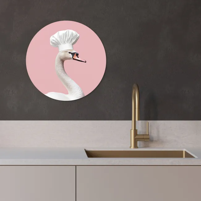 Zwaan - Koksmuts - Mooi - Klassiek KitchenYeah - Keuken - Wandcirkel Forex klein -sfeer1