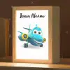 Vliegtuig - Blauw - Kinderen - Jongens Light Box met kabel (Kinderlampje) klein -zzz_3d_website