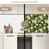 Hangende - Citroenen - Witte - Bloemetjes keuken achterwand 2 middel 871 -voor-na2_NL