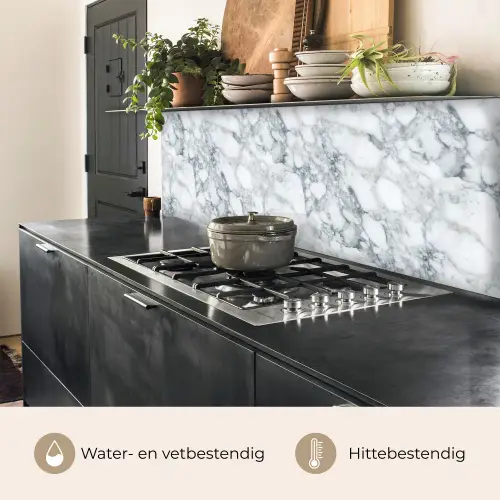 Mozaïek - Marmer - Wit - Onregelmatig keuken achterwand 2 middel 871 -usp_NL