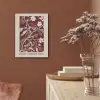 Vogel - Bordeaux - Bloemen - Bessen PET vilt klein -sfeer4
