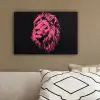 Leeuw - Zwart - Roze - Neon canvas 2cm klein -sfeer3