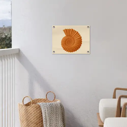 Schelp - Oranje - Ribbels tuinposter los doek klein -sfeer8