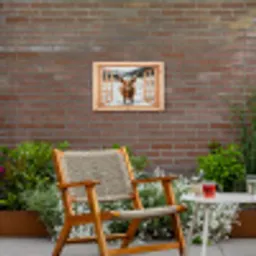 Schotse Hooglander - Landschap - Landelijk - Bergen - Winter - Doorkijk Tuinposter op houten frame 2 cm dik klein -sfeer3