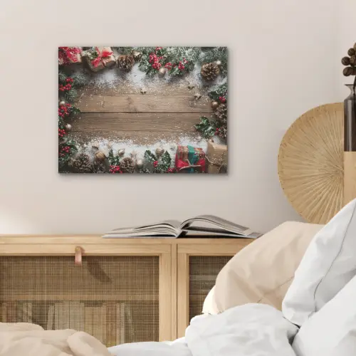 Kerstdecoratie - Geschenken - Hout - Veelkleurig PET vilt klein -sfeer3