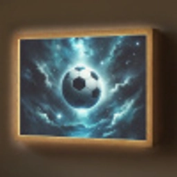 Voetbal - Galaxy - Ruimte - Sport - Blauw Light Box met batterij (Wandlamp) middel -z3d_website